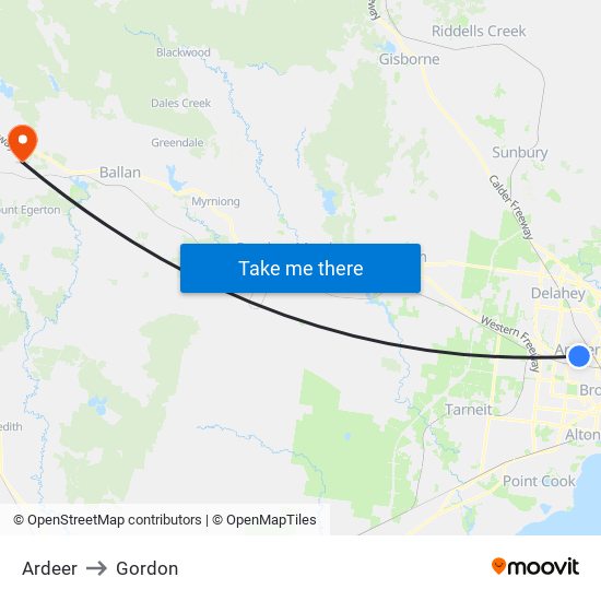 Ardeer to Gordon map