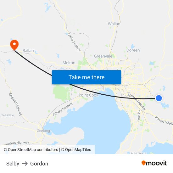 Selby to Gordon map