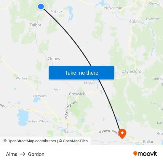 Alma to Gordon map