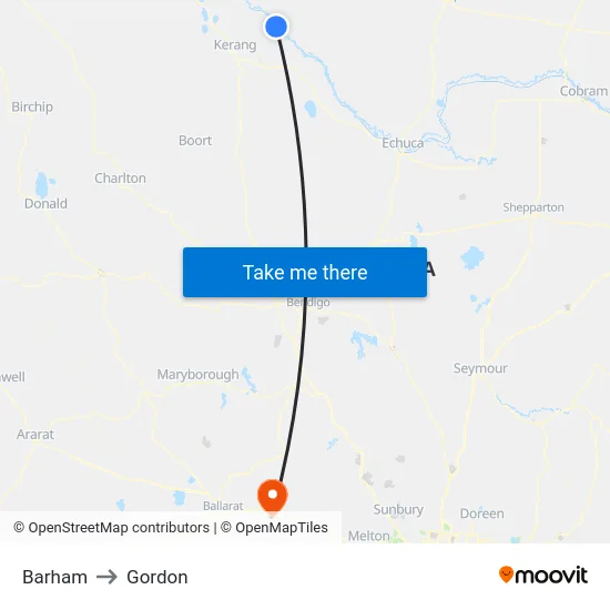 Barham to Gordon map