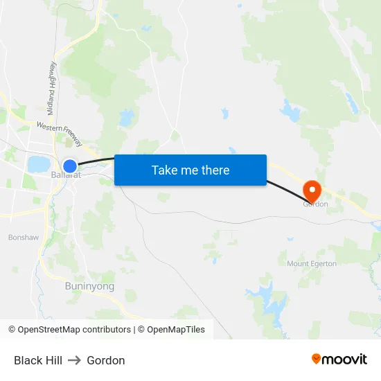 Black Hill to Gordon map