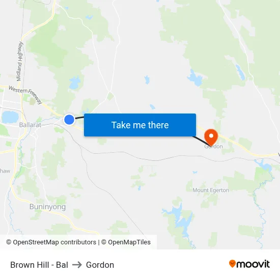 Brown Hill - Bal to Gordon map