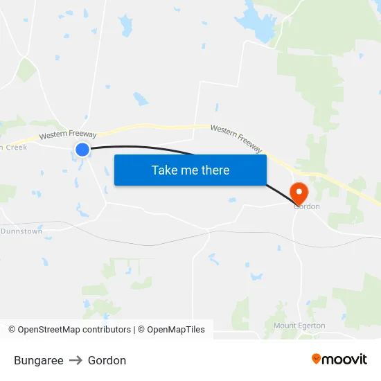Bungaree to Gordon map
