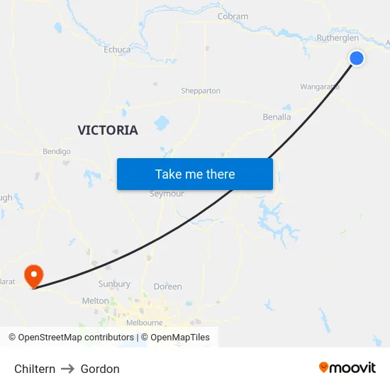 Chiltern to Gordon map