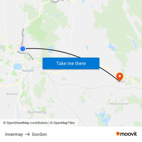 Invermay to Gordon map