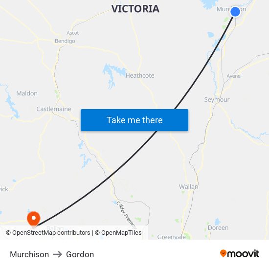 Murchison to Gordon map