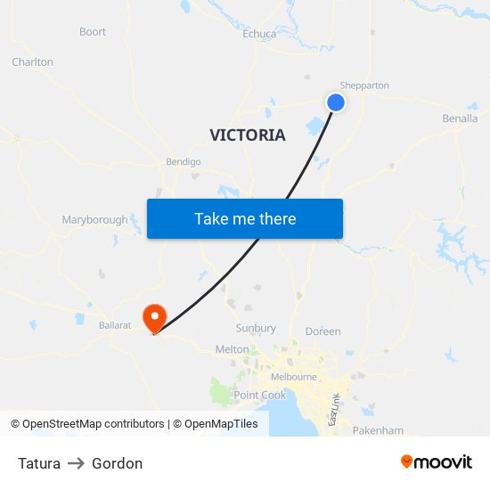 Tatura to Gordon map