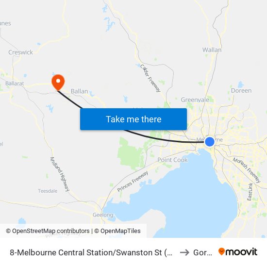 8-Melbourne Central Station/Swanston St (Melbourne City) to Gordon map