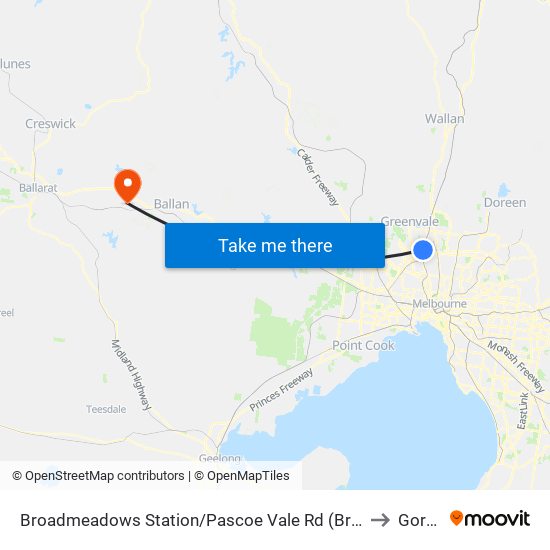 Broadmeadows Station/Pascoe Vale Rd (Broadmeadows) to Gordon map