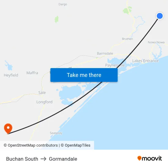 Buchan South to Gormandale map