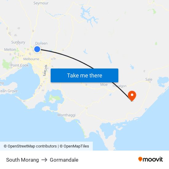 South Morang to Gormandale map