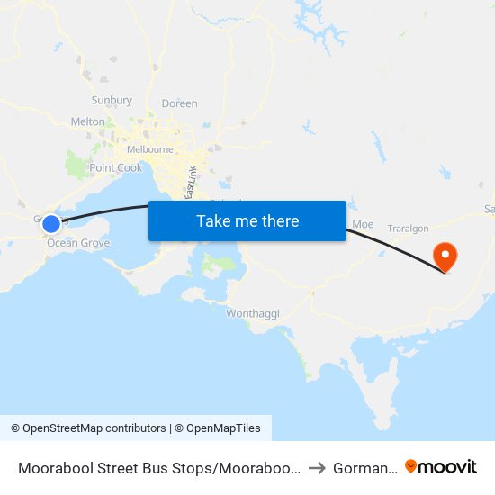 Moorabool Street Bus Stops/Moorabool St (Geelong) to Gormandale map