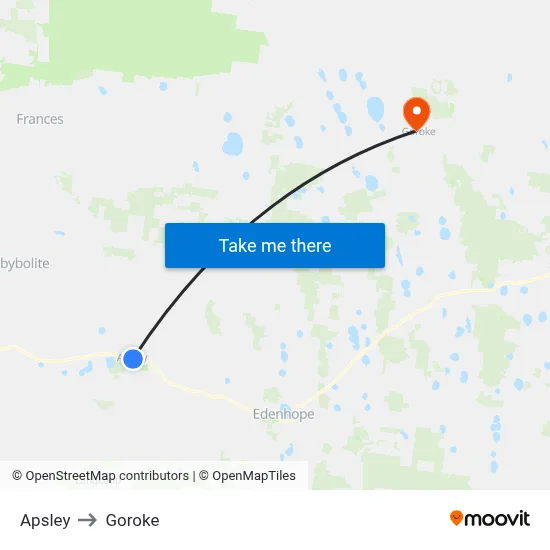 Apsley to Goroke map