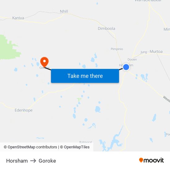 Horsham to Goroke map