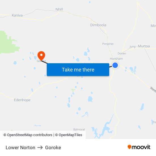 Lower Norton to Goroke map