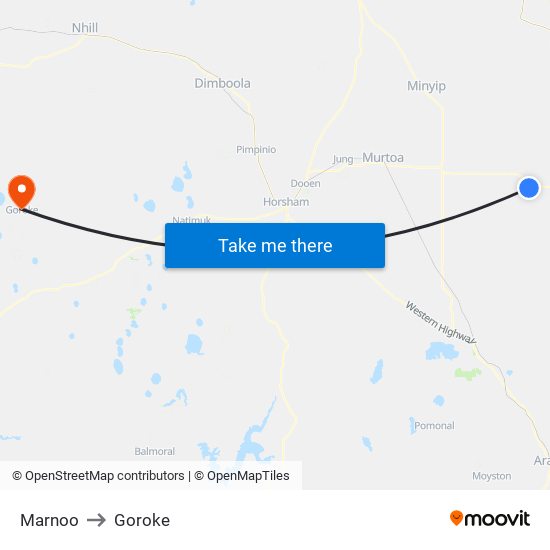 Marnoo to Goroke map