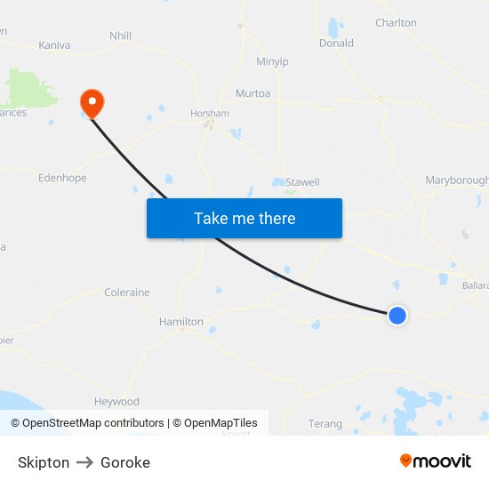 Skipton to Goroke map