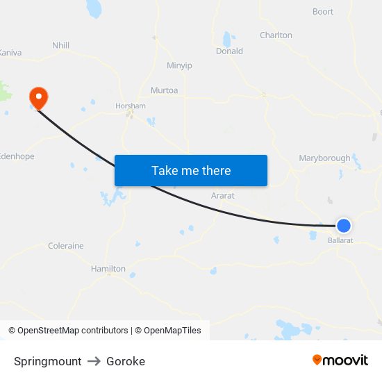 Springmount to Goroke map