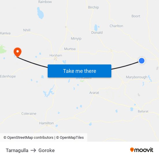 Tarnagulla to Goroke map