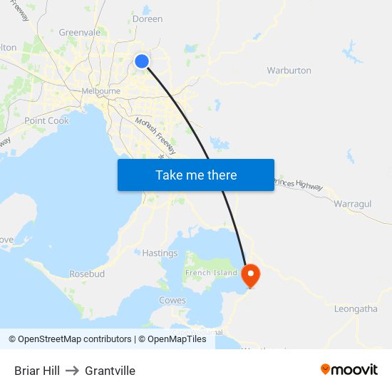 Briar Hill to Grantville map