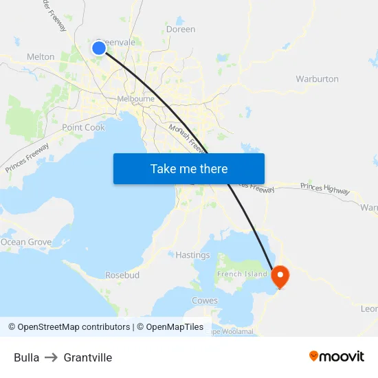 Bulla to Grantville map