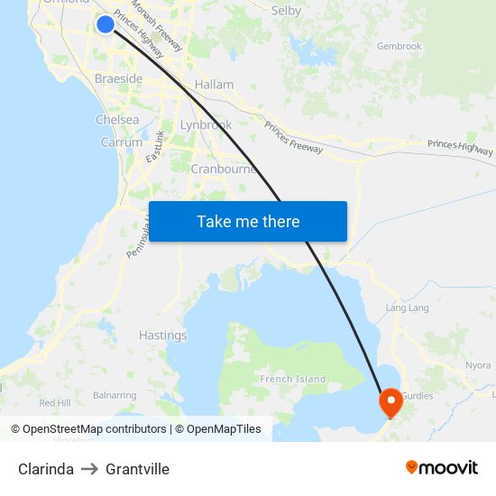 Clarinda to Grantville map