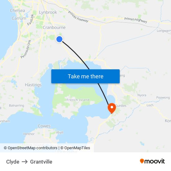 Clyde to Grantville map