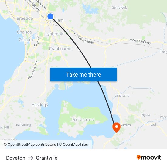 Doveton to Grantville map