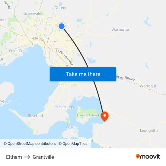 Eltham to Grantville map