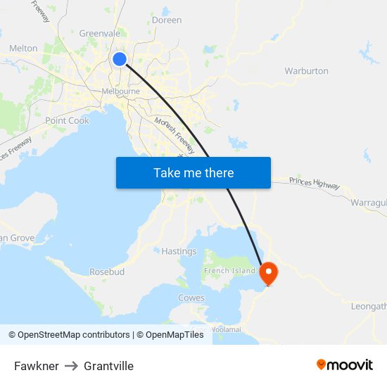 Fawkner to Grantville map