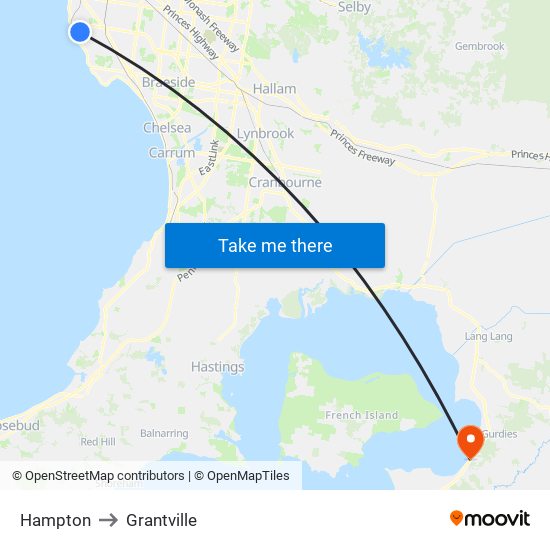 Hampton to Grantville map