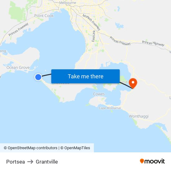 Portsea to Grantville map