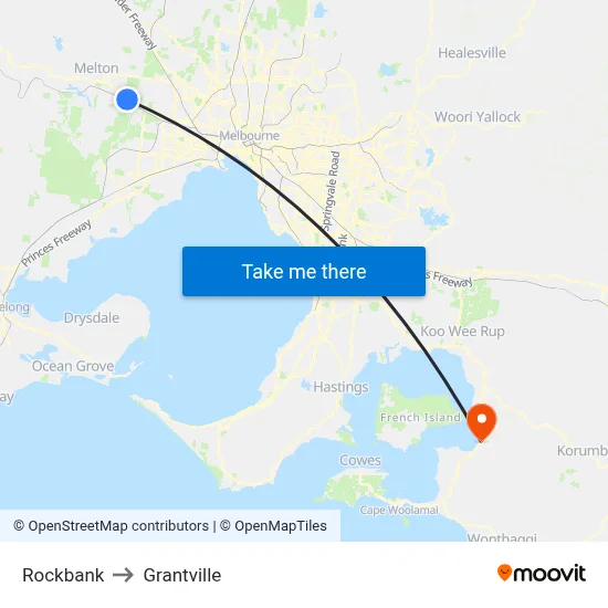 Rockbank to Grantville map