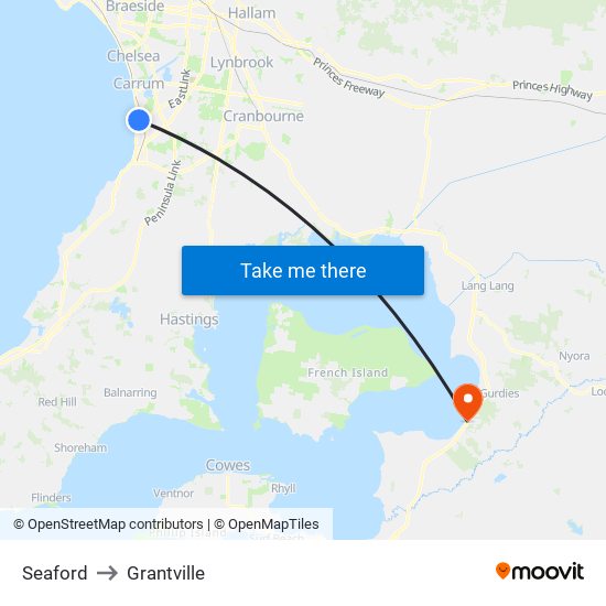 Seaford to Grantville map