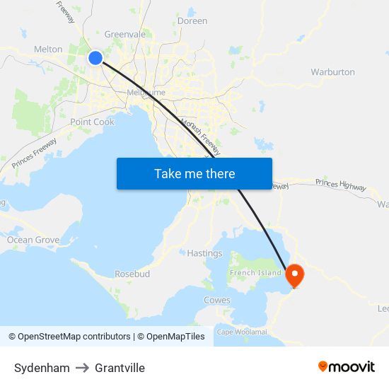 Sydenham to Grantville map