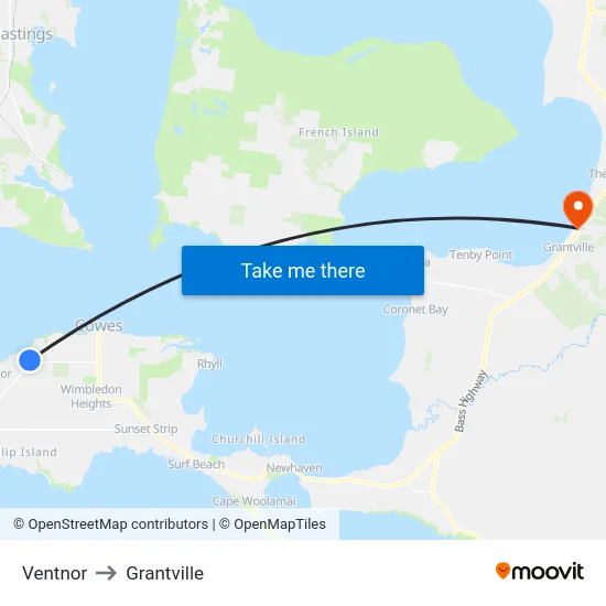 Ventnor to Grantville map