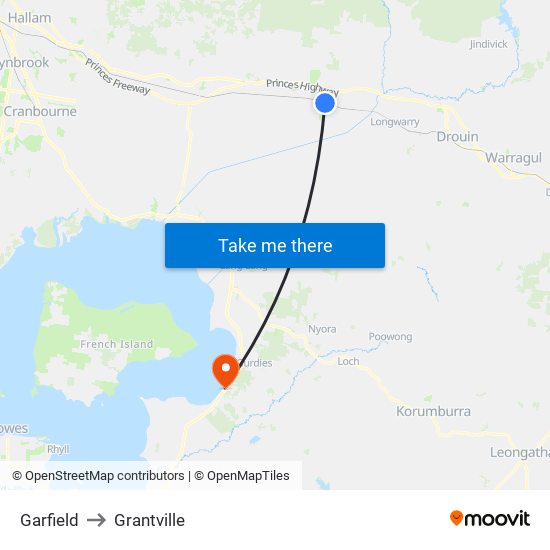 Garfield to Grantville map