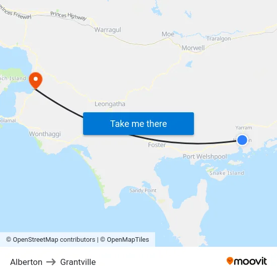 Alberton to Grantville map