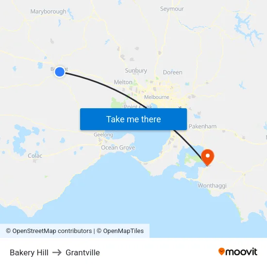 Bakery Hill to Grantville map