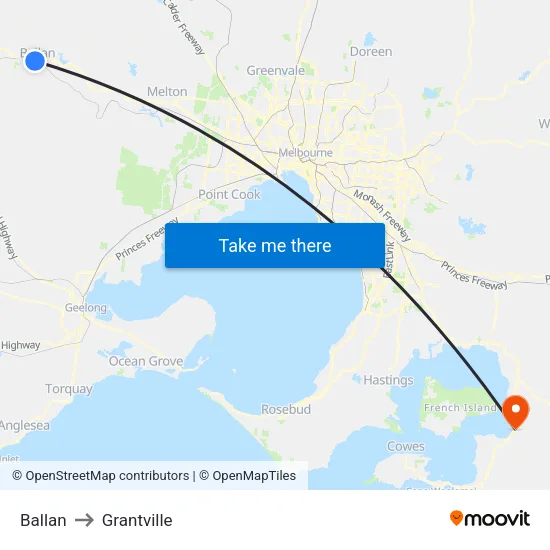 Ballan to Grantville map