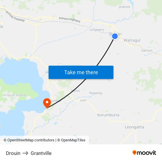 Drouin to Grantville map