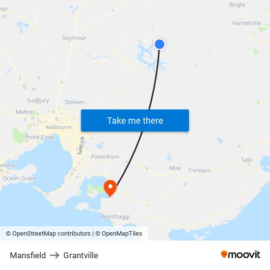 Mansfield to Grantville map