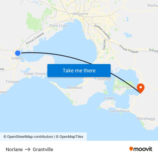 Norlane to Grantville map