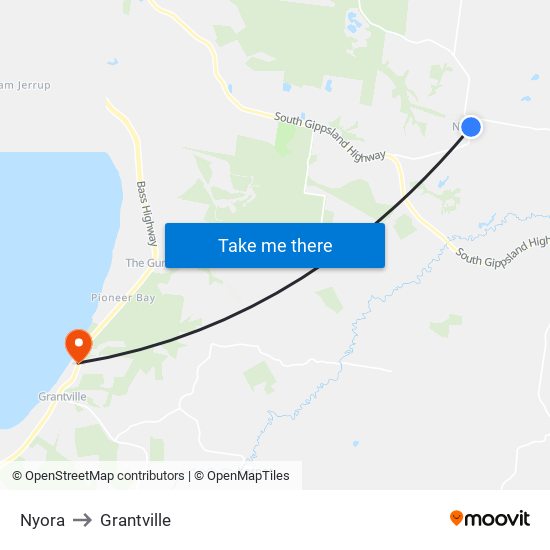 Nyora to Grantville map