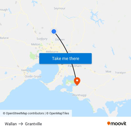 Wallan to Grantville map