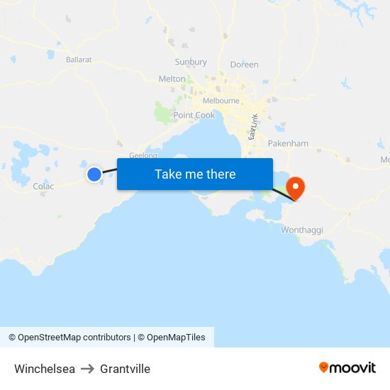 Winchelsea to Grantville map