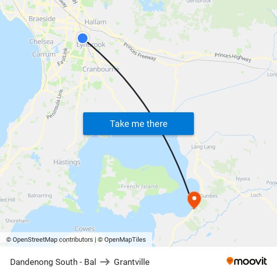 Dandenong South - Bal to Grantville map