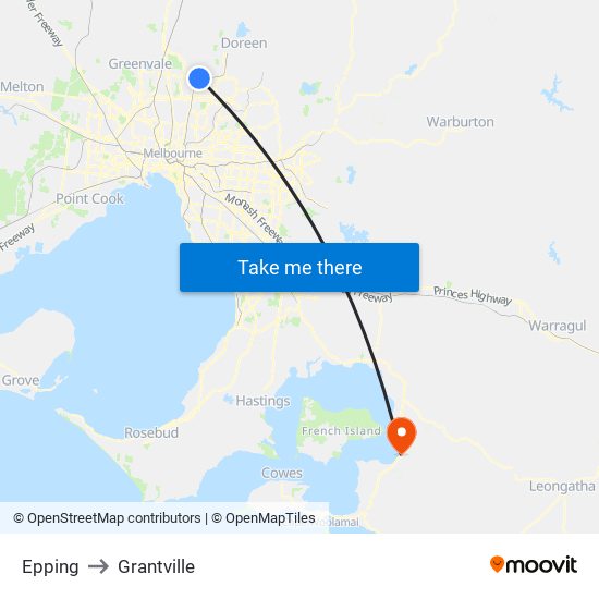 Epping to Grantville map