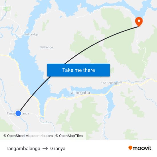 Tangambalanga to Granya map