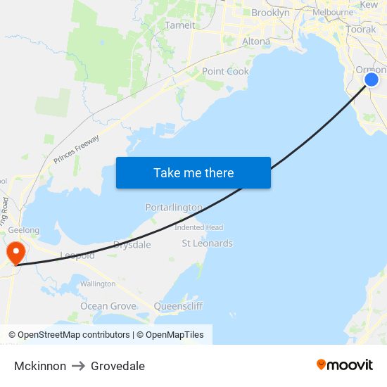 Mckinnon to Grovedale map